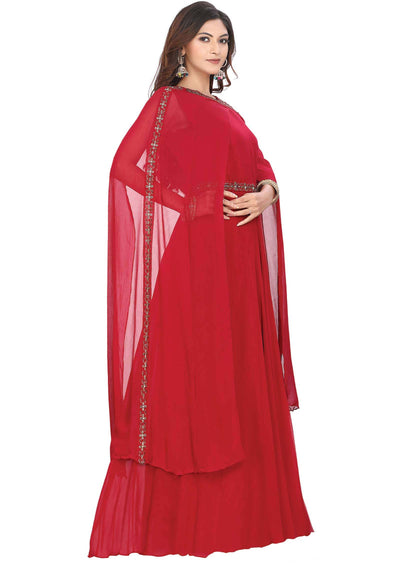 Rani Pink Georgette Embroidered Gown