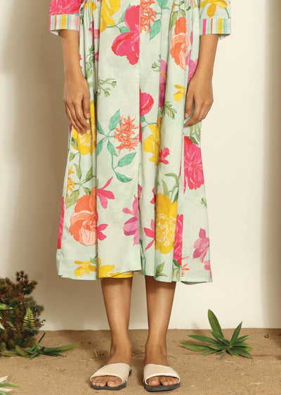 Mint Green Cotton Midi Dress