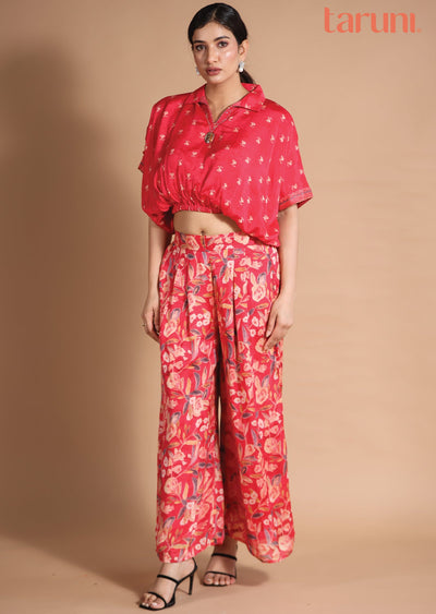 Red Chinnon Co-Ord Set