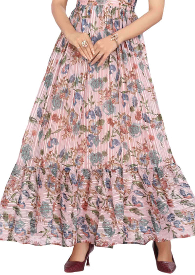 Dusty peach Georgette Printed Kurti