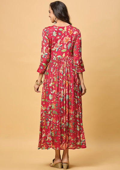 Rani Pink Chinnon Long Dress