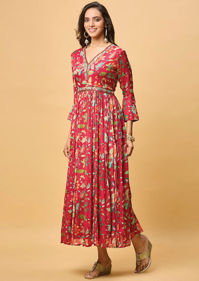 Rani Pink Chinnon Long Dress