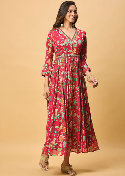 Rani Pink Chinnon Long Dress