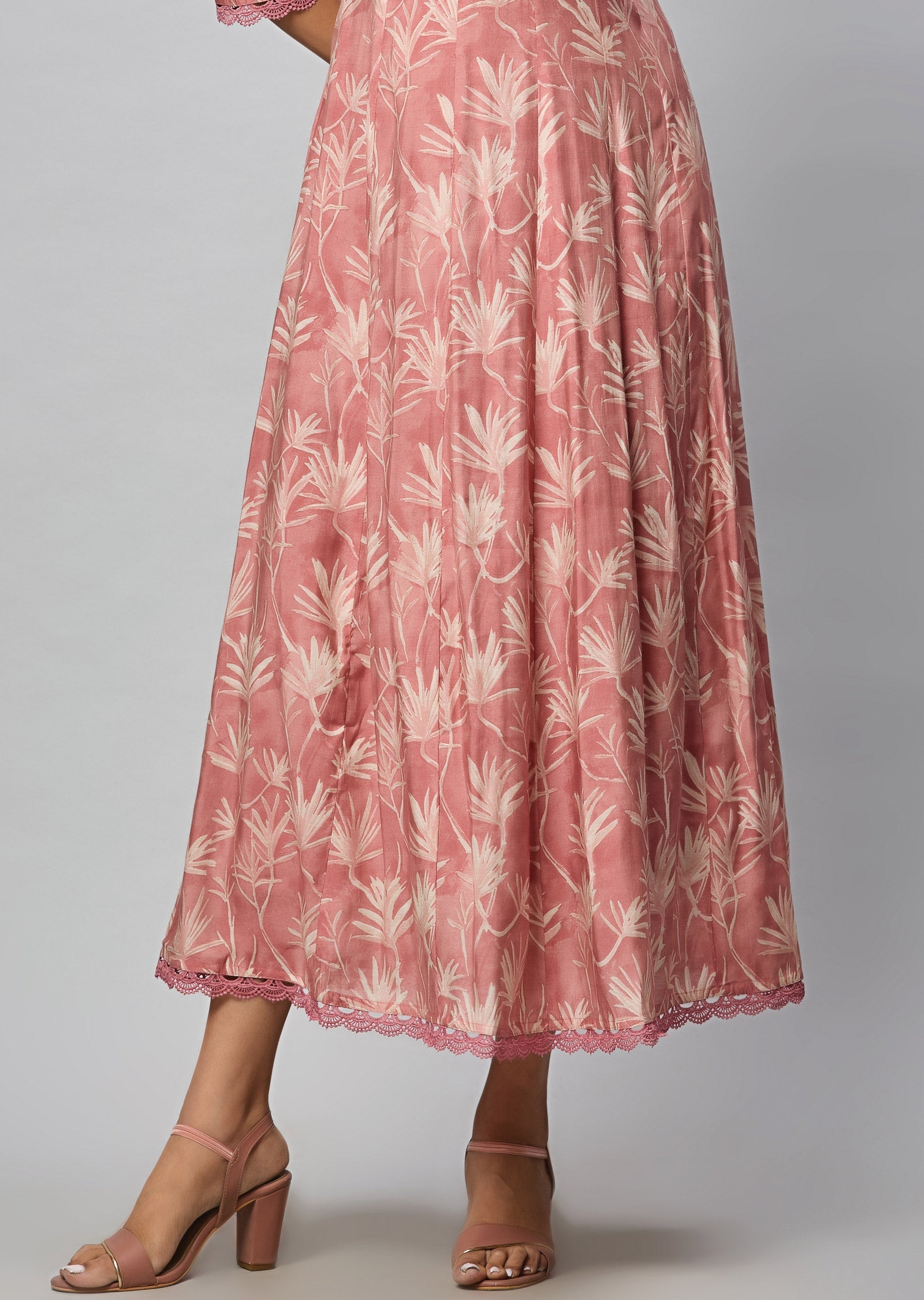 Dark Onion Pink Muslin Silk Long Dress