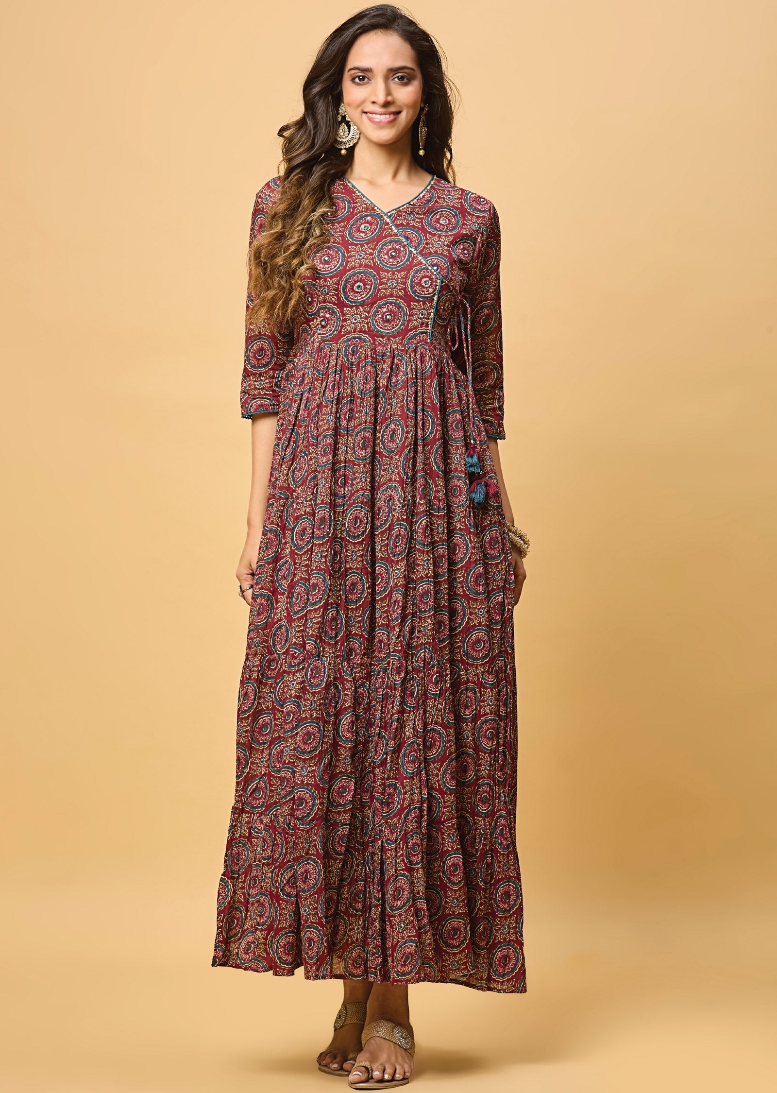 Magenta Cotton Long Dress