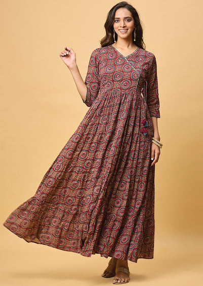 Magenta Cotton Long Dress