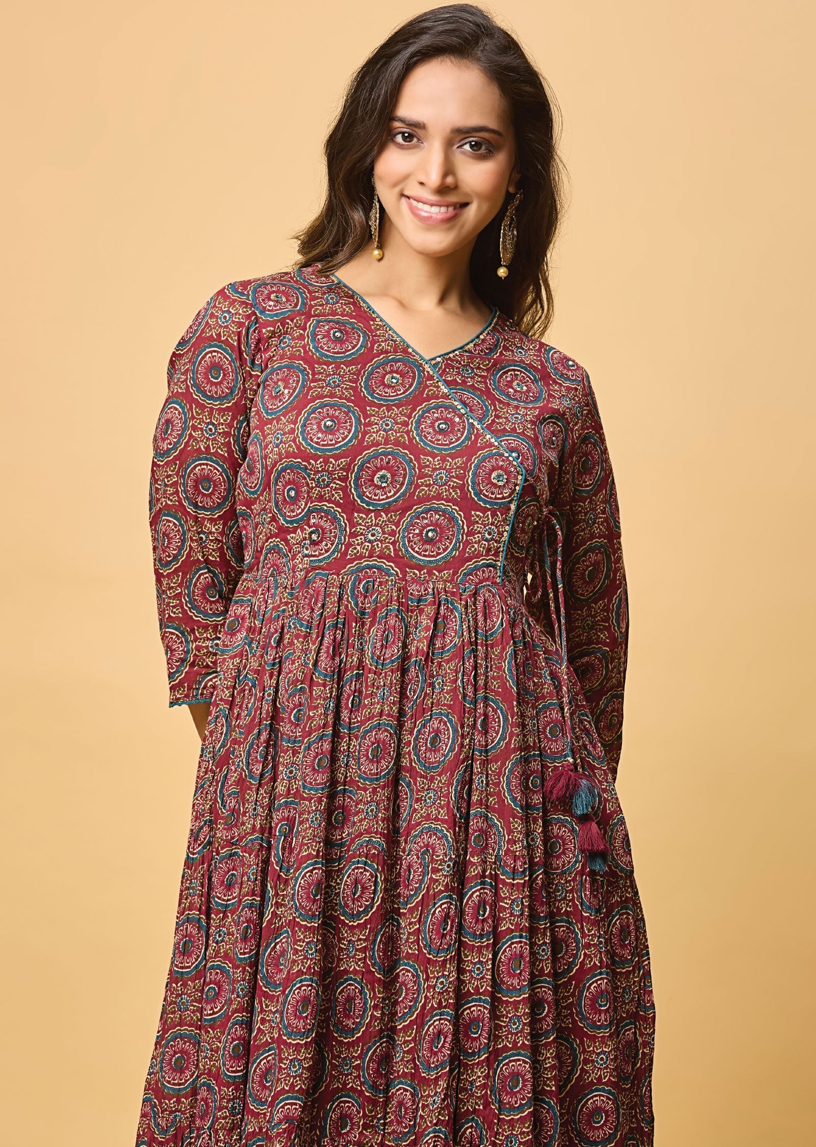 Magenta Cotton Long Dress