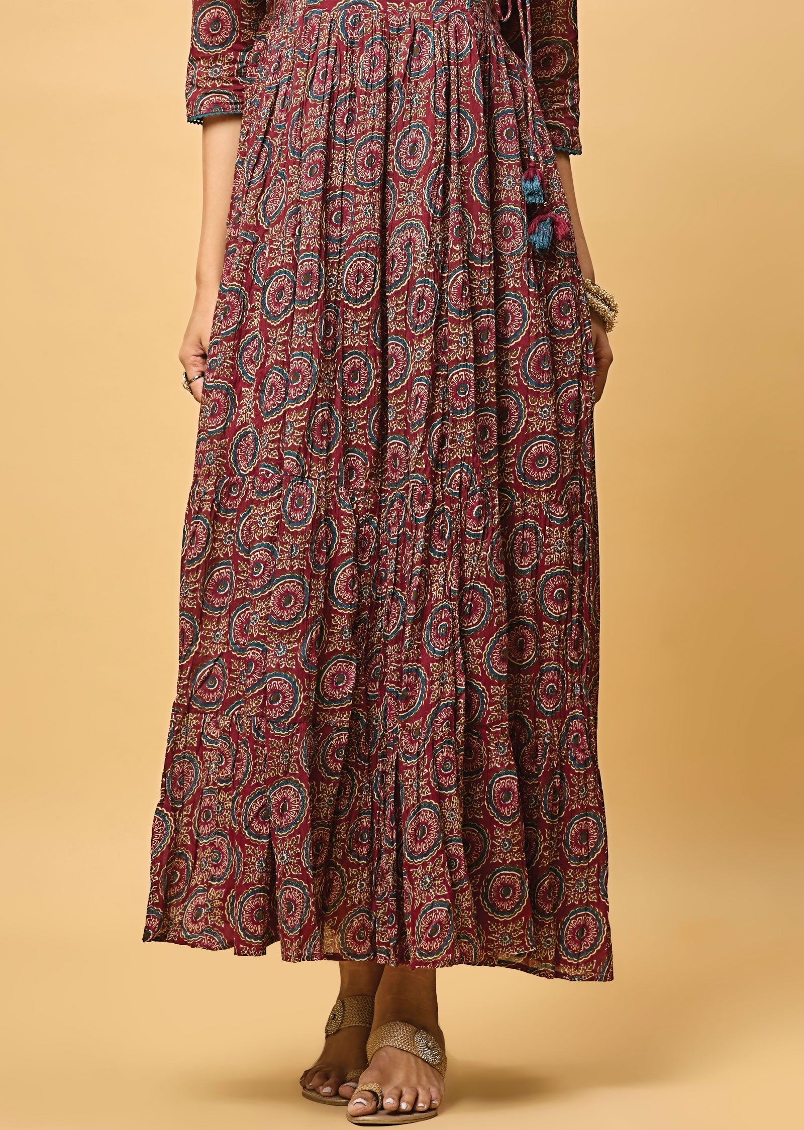 Magenta Cotton Long Dress