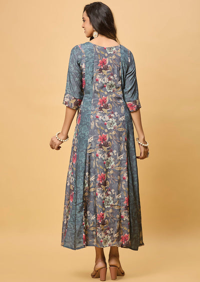 Dark Grey Muslin Long Dress