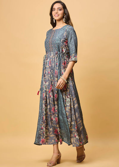 Dark Grey Muslin Long Dress
