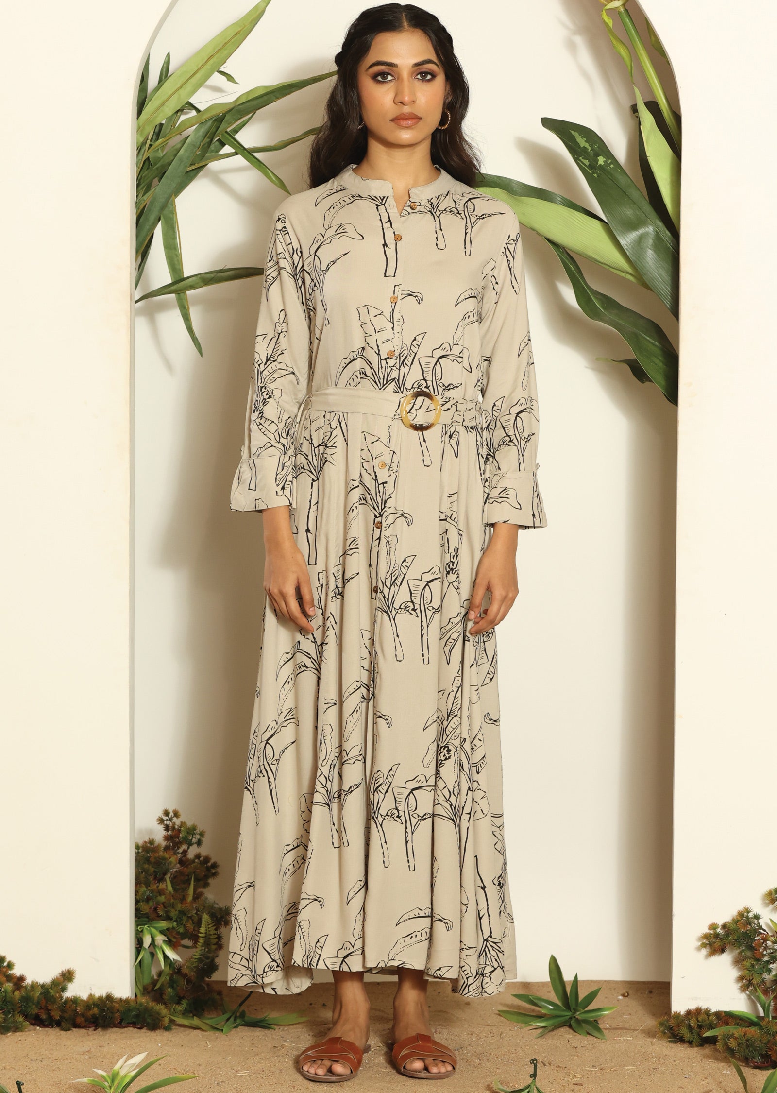 Fawn & Black Reyon Long Dress