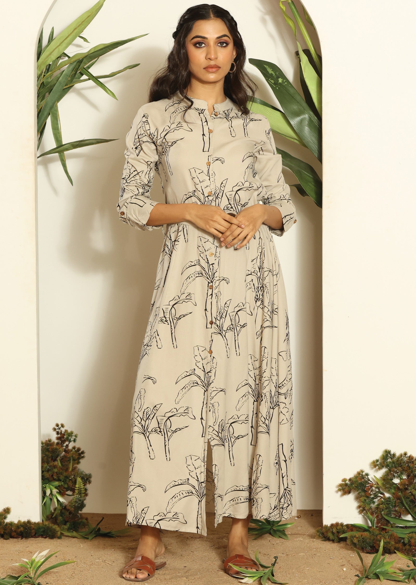 Fawn & Black Reyon Long Dress