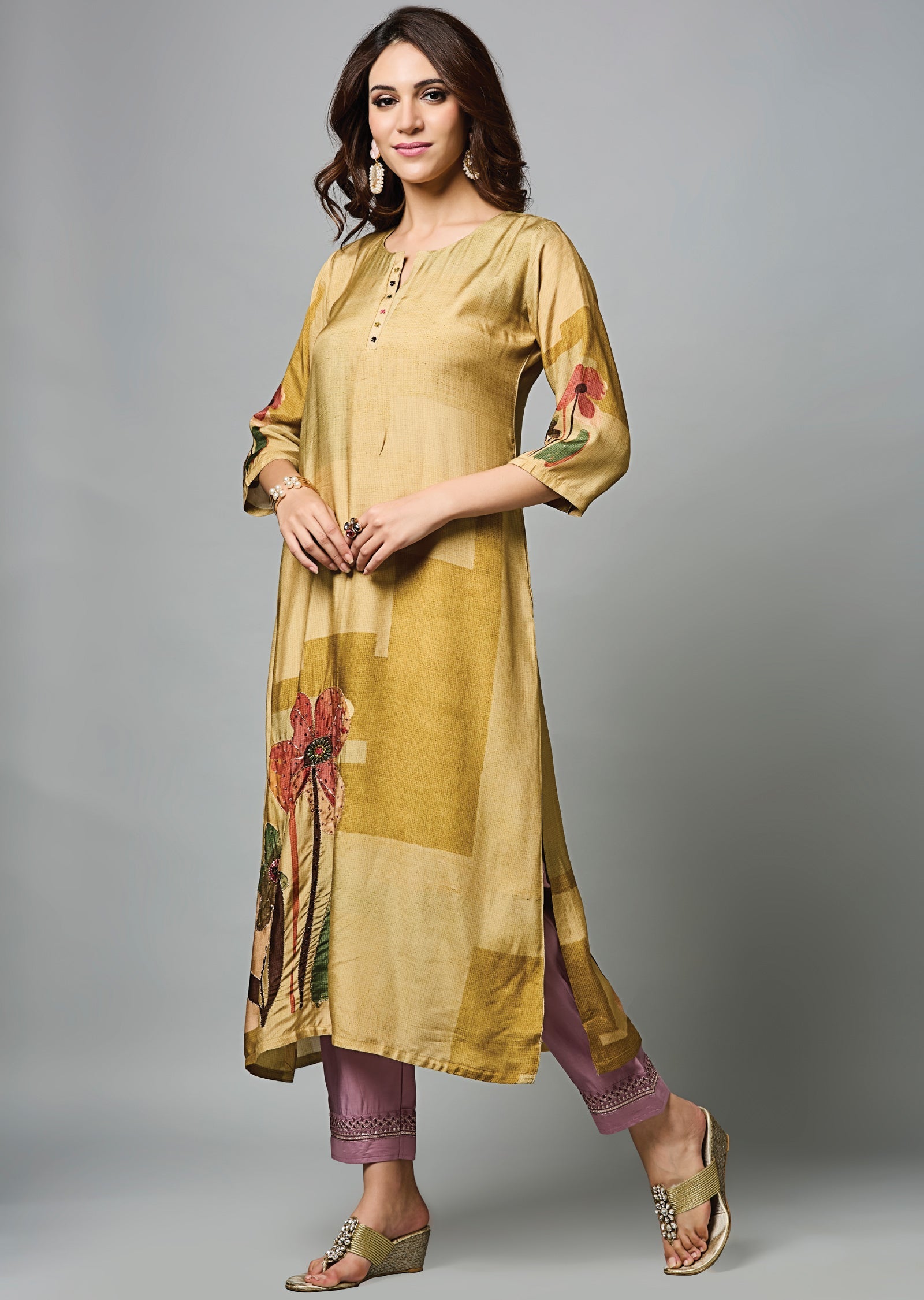 Light Brown Dola Silk Straight Cut