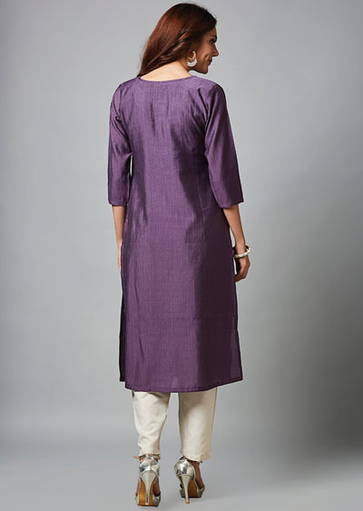 Mauve Soft Silk Straight Cut