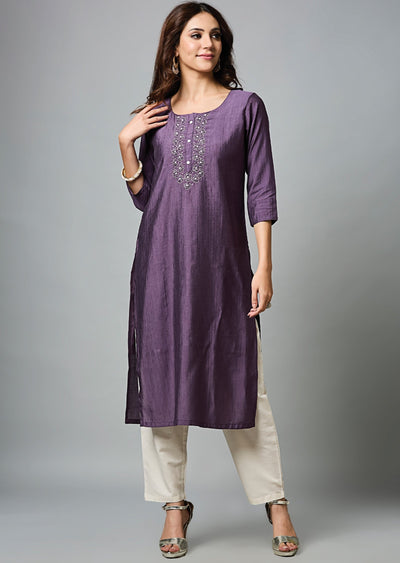 Mauve Soft Silk Straight Cut