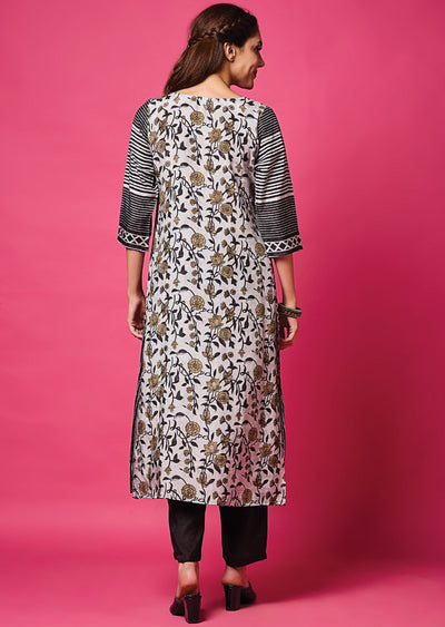Light Grey Muslin Straight Cut