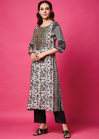 Light Grey Muslin Straight Cut