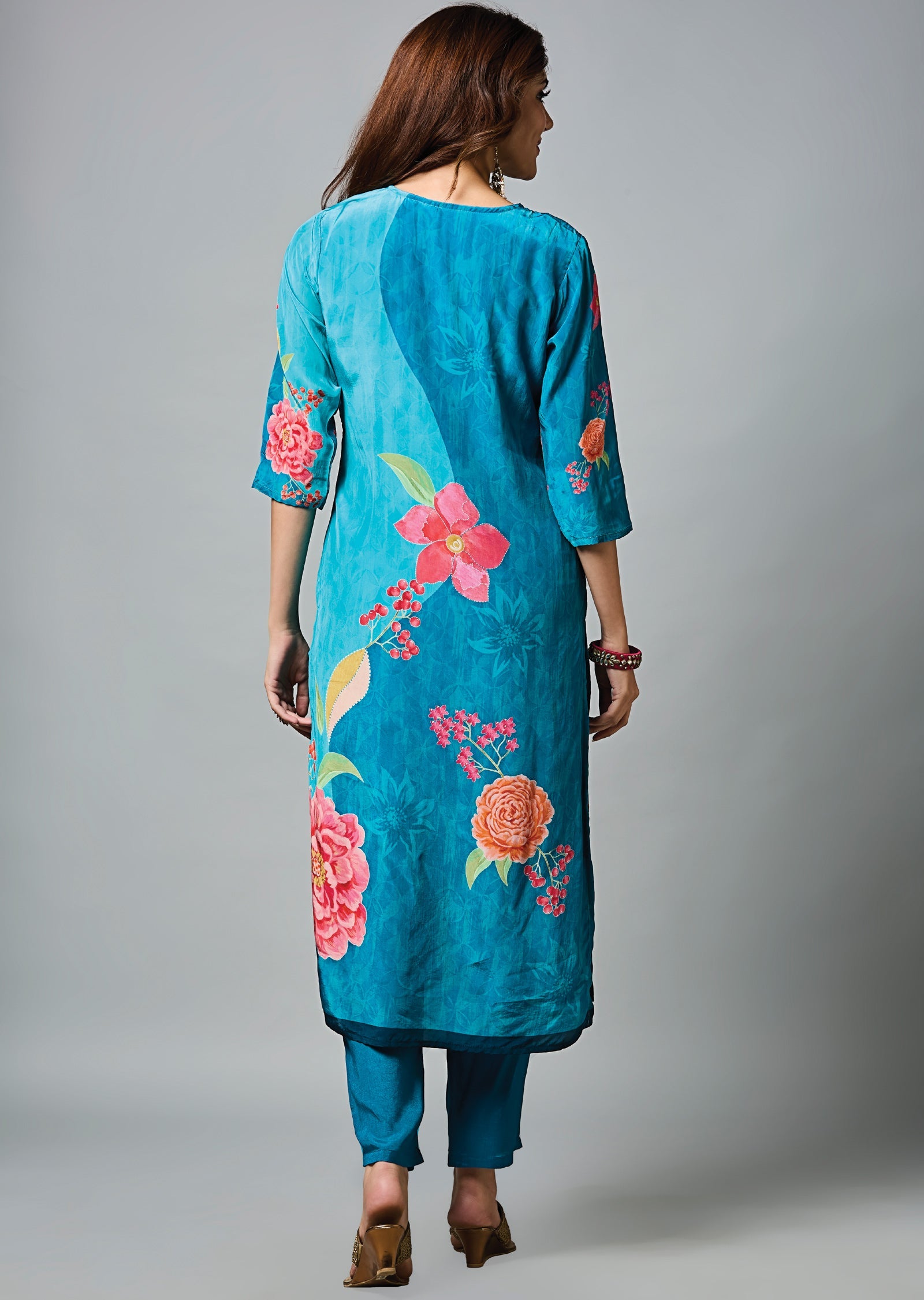 Rama Blue Crepe Straight Cut Suit