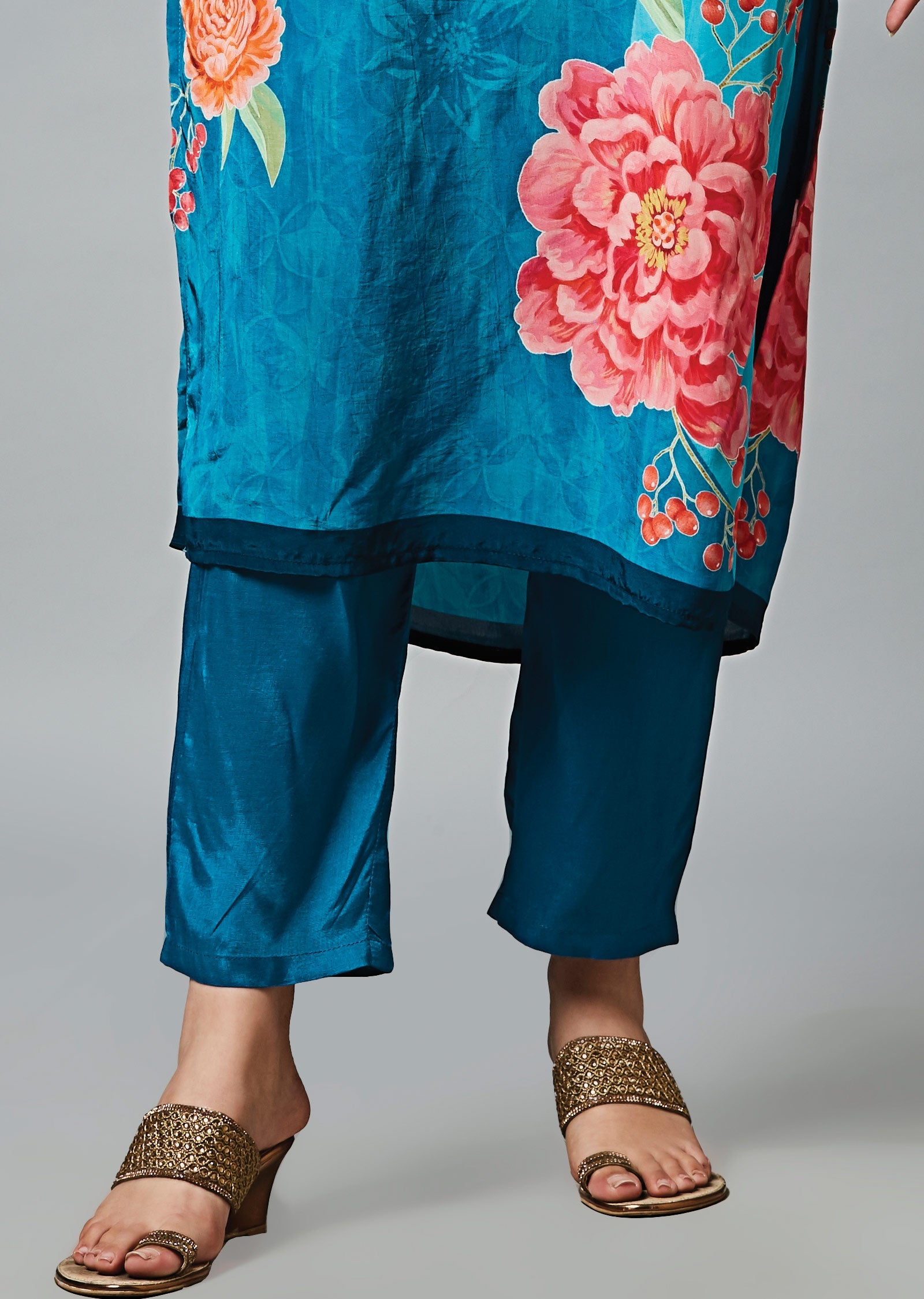 Rama Blue Crepe Straight Cut Suit