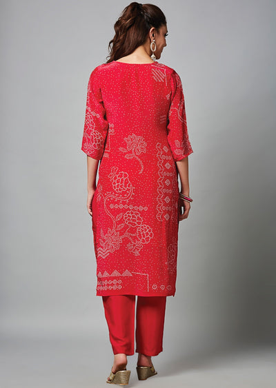 Rani Pink Crepe Straight Cut Suit