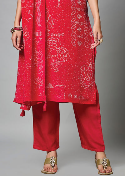 Rani Pink Crepe Straight Cut Suit