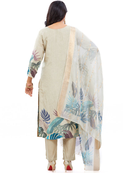 Light Dusty Green Banaras Silk Kurti with Stone Detailing