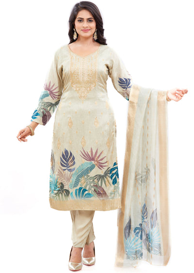 Light Dusty Green Banaras Silk Kurti with Stone Detailing