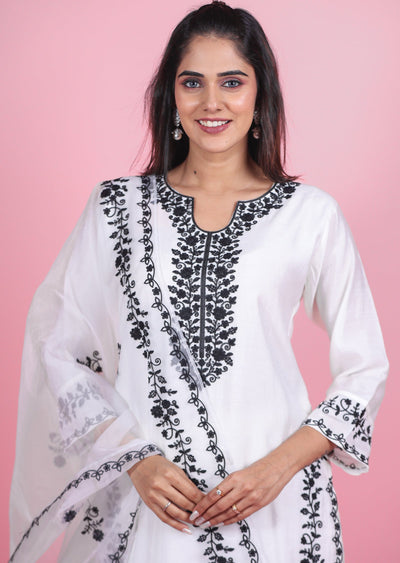 Off White Silk Straight Cut Suits