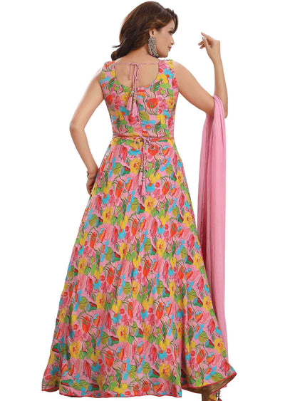 Lavender Chinnon & Georgette Zardosi & Embroidered Anarkali