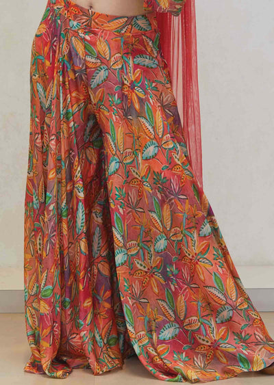 Soft organza Embroidered Fusion/Indo-Western Set