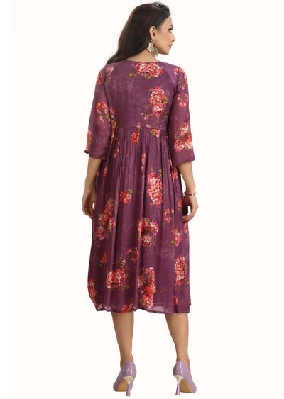 Mouve Chinnon Printed Alia cut Frock Style Kurti