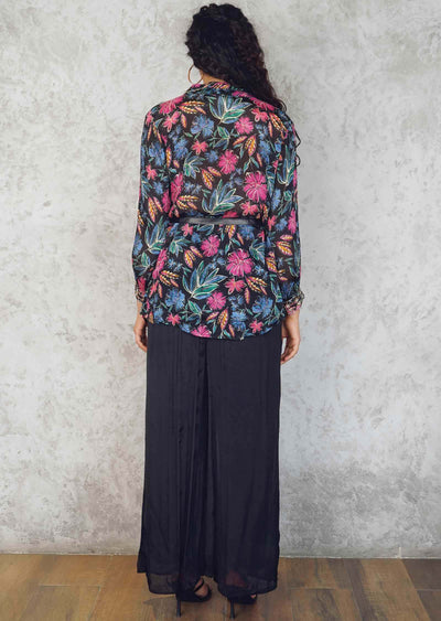 Black & Multi Chinnon Printed Co-Ord Set