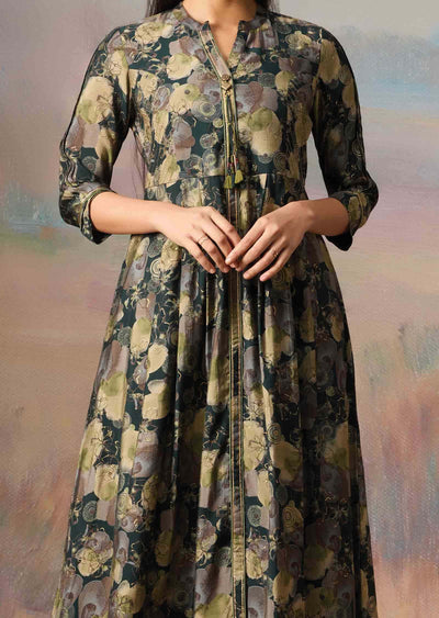 Green Modal Printed Kurti Sets