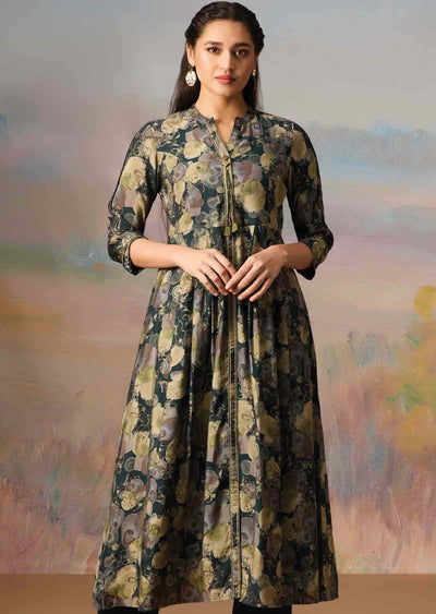 Green Modal Printed Kurti Sets