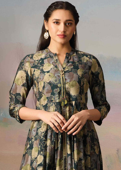 Green Modal Printed Kurti Sets