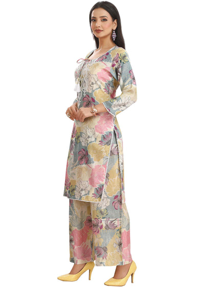 Multi Muslin Embroidered Kurti Sets
