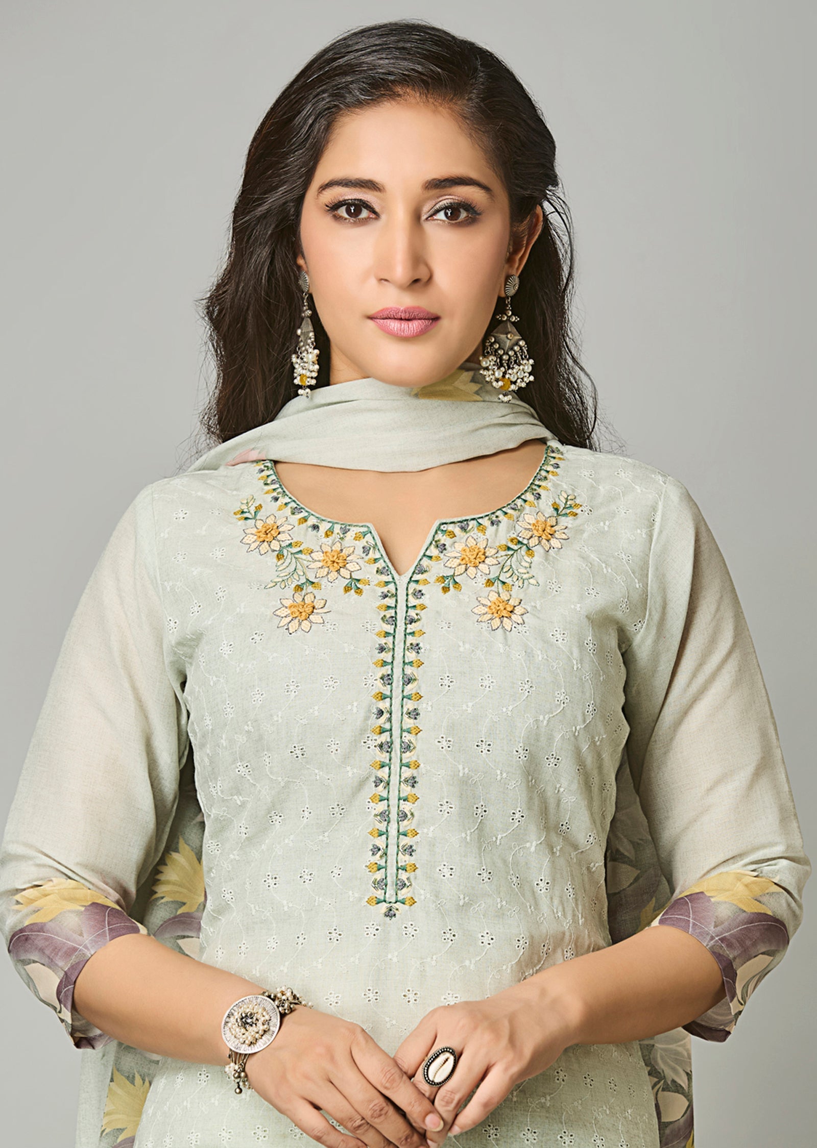 Dusty Green Cotton Straight Cut Suit