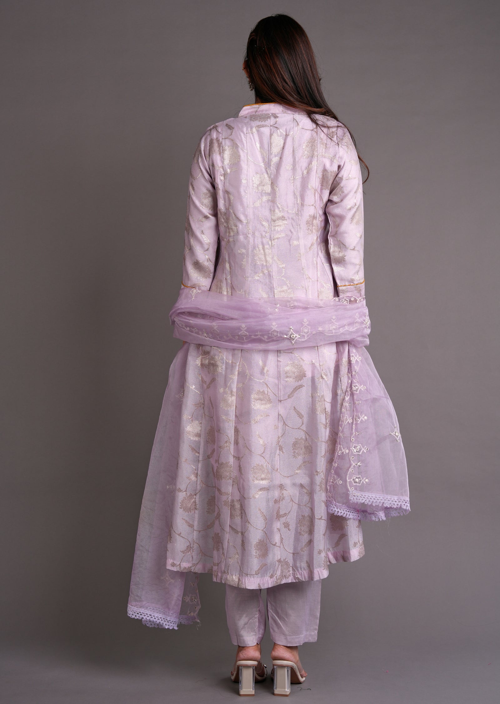 Lilac Silk Anarkali Suit