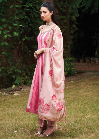 Light Pink Tissue Anarkali Suit