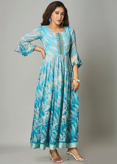 Light Blue Chiffon Long Dress