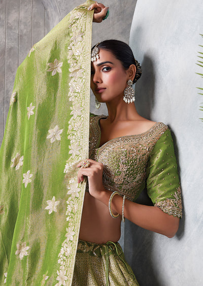 Green Banaras Lehenga Set