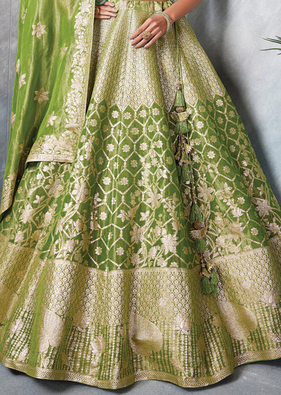Green Banaras Lehenga Set