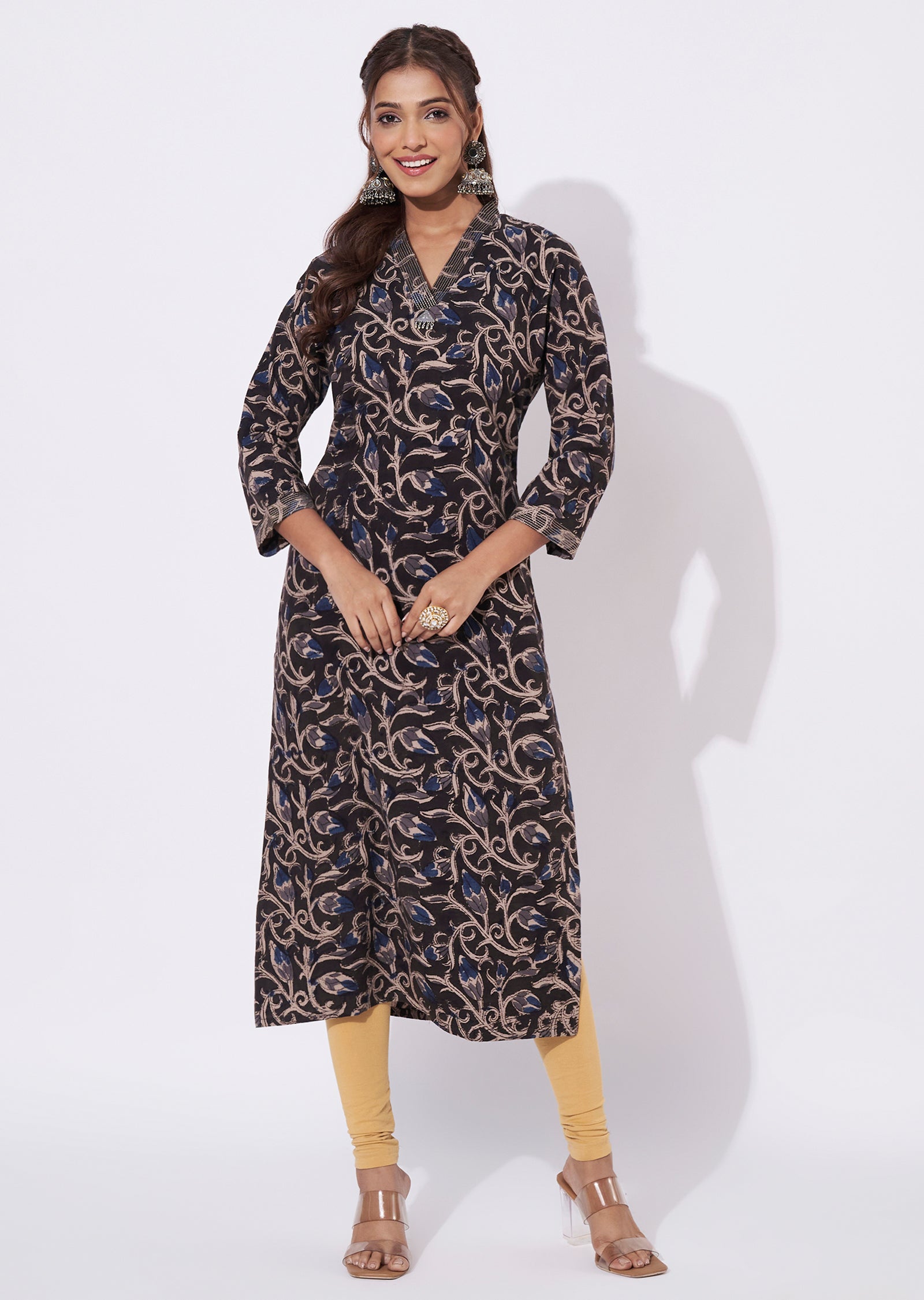 Brown Cotton Straight Cut