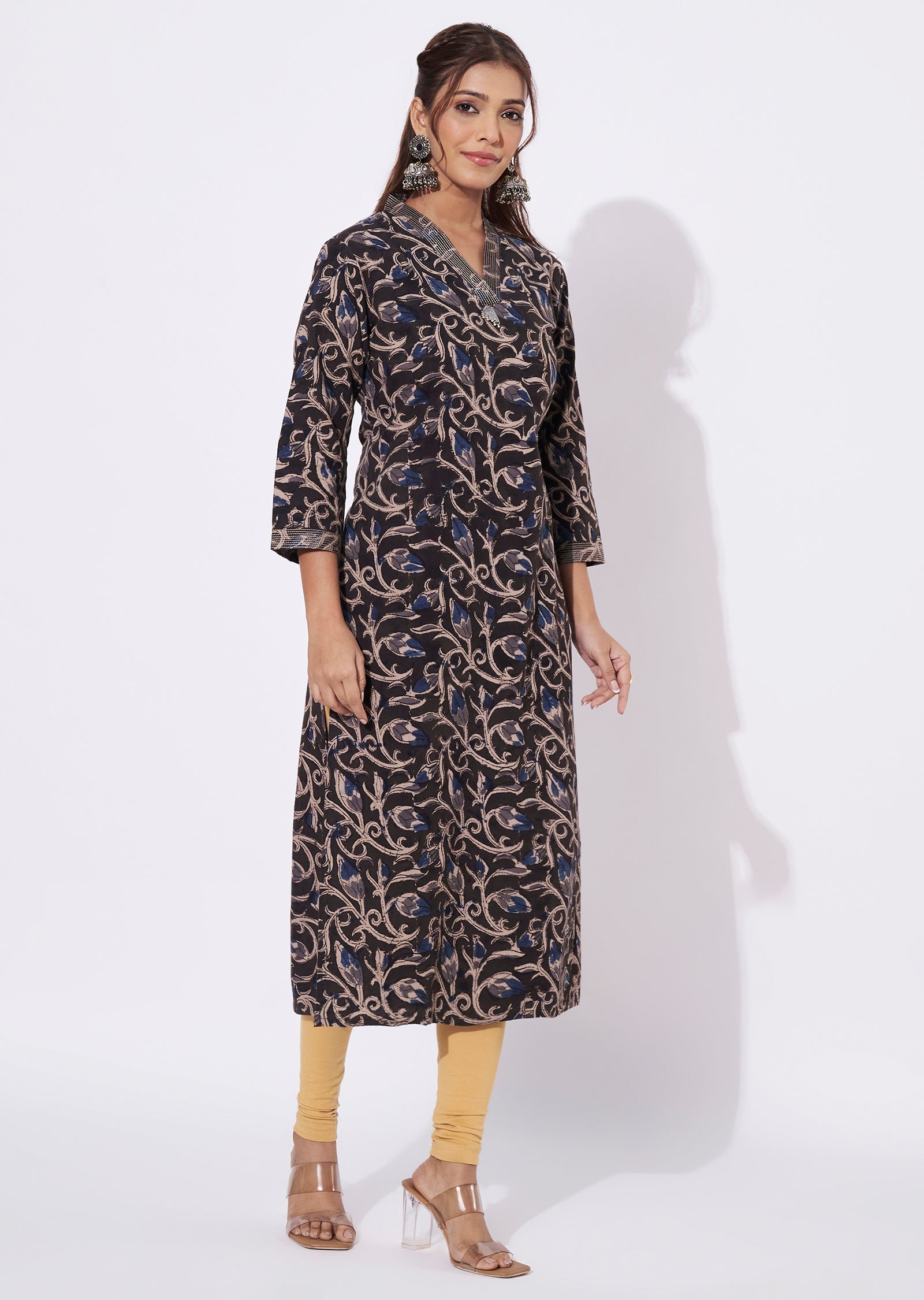 Brown Cotton Straight Cut