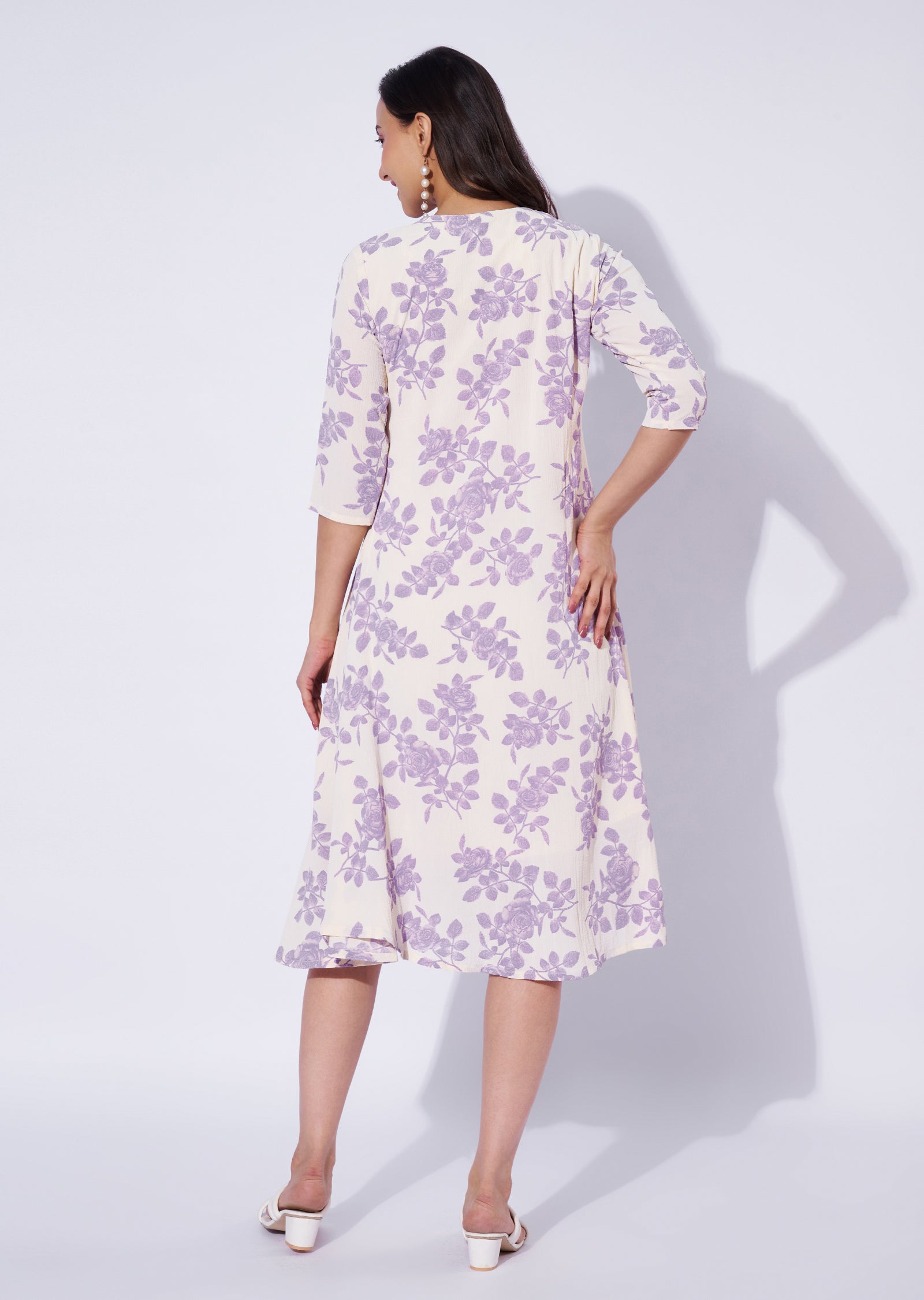 Lavender Polynesian Midi Dress