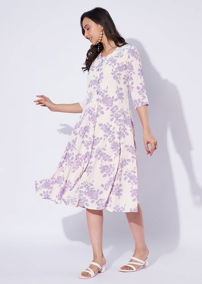 Lavender Polynesian Midi Dress