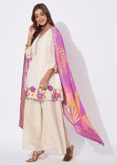 Cream Silk Straight Cut Suit