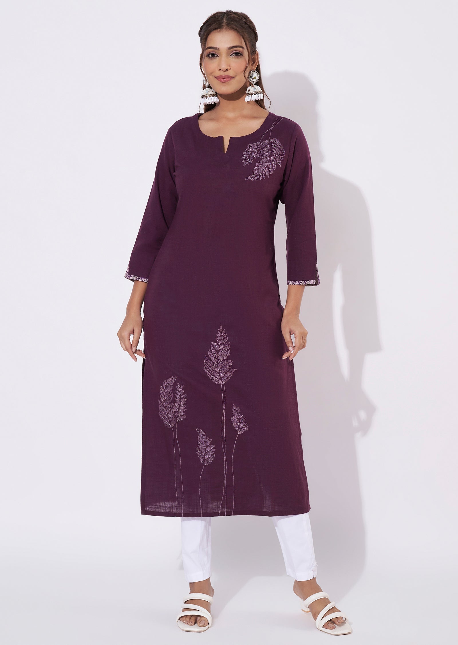 Wine Cotton Straight Cut