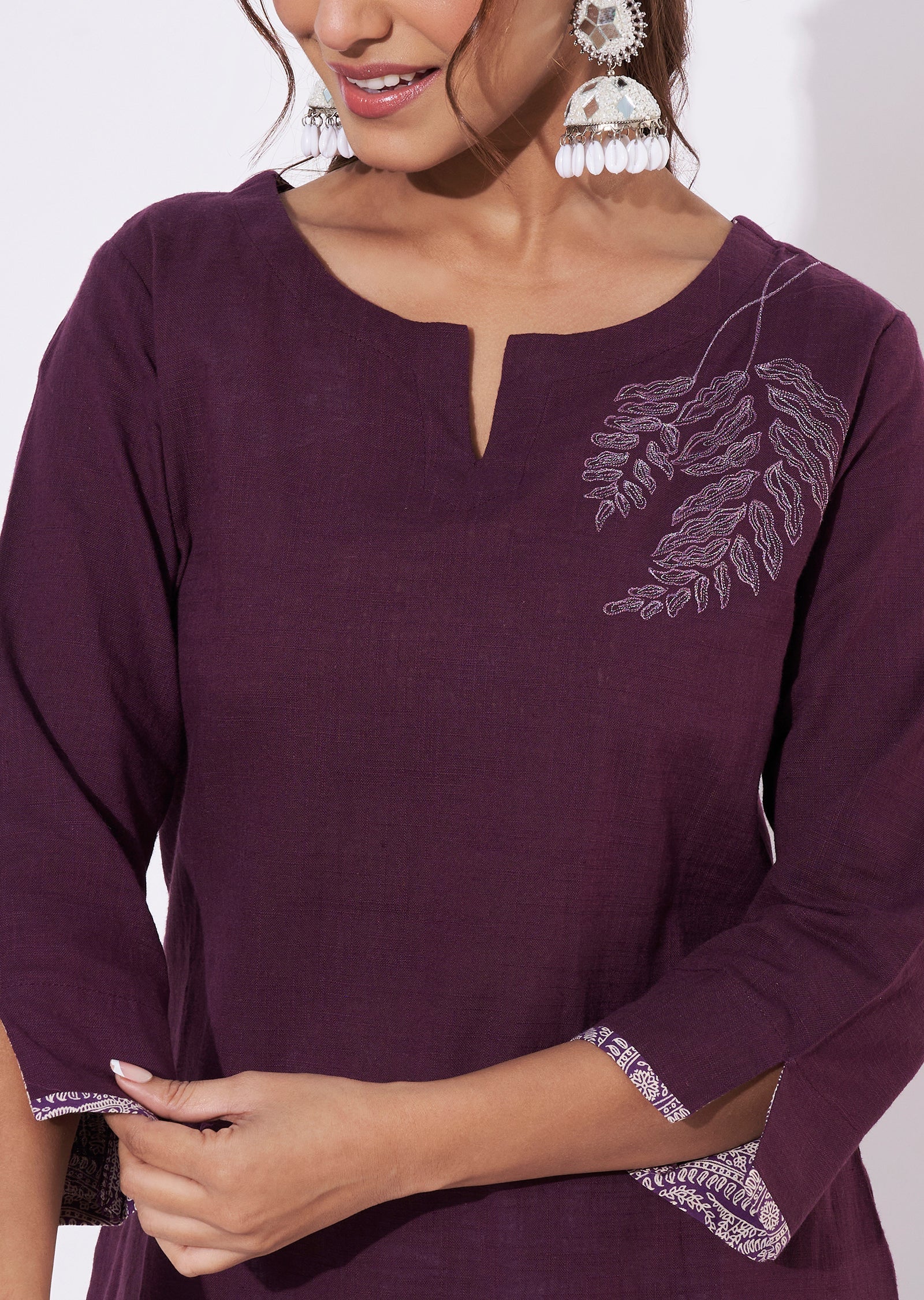 Wine Cotton Straight Cut