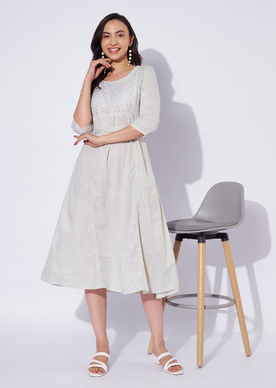 Pista Green Cotton Midi Dress